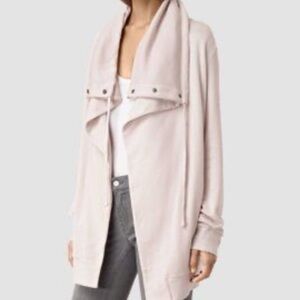 All saints Womens pink Brooke sweat knit Jacket L